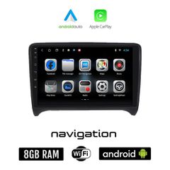AUDI TT (2007 - 2015) Android οθόνη αυτοκίνητου 8GB + 128GB με GPS WI-FI (ηχοσύστημα αφής 9" ιντσών OEM Android Auto Apple Carplay Youtube Playstore MP3 USB Radio Bluetooth εργοστασιακή 4x60W)