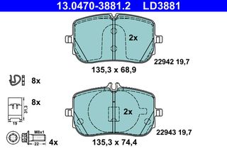 Σετ τακακιών φρένων, δίσκος φρένου MERCEDES A (V177), A (W177), B SPORTS TOURER (W247), CLA (C118), CLA SHOOTING BRAKE (X118), GLA (H247) 1.3-2.0H 07.18-