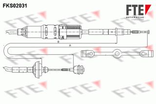 Ντίζα, μηχανισμός συμπλέκτη FTE FKS02031 Volkswagen Transporter T4 2500cc TDI Syncro 102ps 1998-2003 (701721335,701721335B,7D1721335)