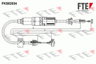 Ντίζα, μηχανισμός συμπλέκτη FTE FKS02034 Seat Arosa 1700cc SDI 60ps 1997-2004 (6N1721335B,6N1721335C,6N1721335D,6N1721335J,6X1721335)