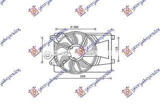 Βεντιλατέρ Ψυγείου Κομπλέ 1.4 i 8V/16V (Με A/C) Fiat Doblo 2009-2015