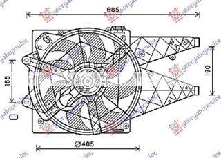 Βεντιλατέρ Ψυγείου Κομπλέ 1.6-2.0 JTD (Με A/C) Fiat Doblo 2009-2015