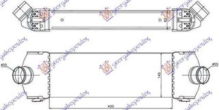 Ψυγείο Intercooler 2.2-2.4 TDCi (39.8x14.7x6.2) Ford Transit 2006-2013