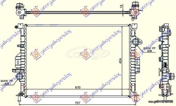 Ψυγείο Νερού 1.6 EcoBoost/2.0 TDCi (-2015) (Μηχανικό Σασμάν) (67x45.4x1.6) (Koyo) Ford C-Max 2014-