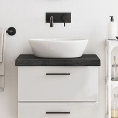 Πάγκος Μπάνιου Σκούρο Καφέ 60x60x(2-6) εκ. Επεξεργ. Μασίφ Ξύλο 3156208