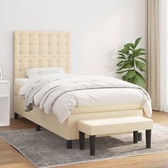 ΚΡΕΒΑΤΙ BOXSPRING ΜΕ ΣΤΡΩΜΑ ΚΡΕΜ 90X190 ΕΚ.ΥΦΑΣΜΑΤΙΝΟ 3136882