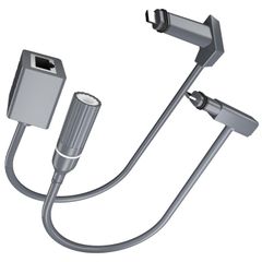 Προσαρμογέας Καλωδίου - Replacement Flat High Performance Cable to RJ45 Adapter Female Waterproof Connectors για Starlink Gen 2 V2 Dishy & Router 24AWG Gray ( Κωδ.1-PER0014 )