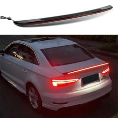 Αεροτομή Πορτ Παγκάζ Για Audi A3 8VS Sedan 12-20 GT Look Με Dynamic Led Flash/Stop Μαύρο Γυαλιστερό Από Abs Πλαστικό