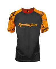 TSHIRT logo remington  BLACK ORANGE