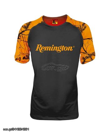 TSHIRT logo remington  BLACK ORANGE