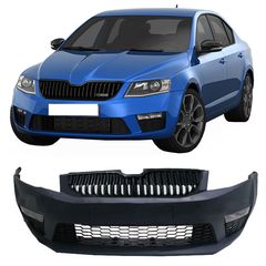 Μπροστινός Προφυλακτήρας Για Skoda Octavia III (3) 5E 14-16 Με Μαύρη Μάσκα RS Look