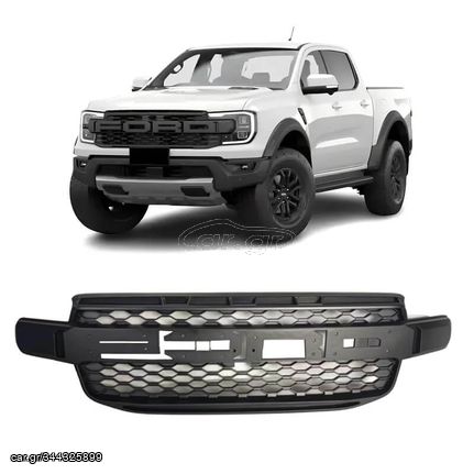 Μάσκα Για Ford Ranger T9 2022+ XLT / Sport / Wild Trak Raptor Type Μαύρο Ματ 