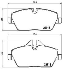 Σετ τακάκια, δισκόφρενα BREMBO P06034 BMW 1 E81 2000cc 116 122ps 2008-2011 (34106863292,34106874809,34106884263,34112288854,34112288855)