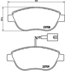 Σετ τακάκια, δισκόφρενα BREMBO P23137 Fiat Doblo 1600cc D Multijet 100ps 2016-Σήμερα (1605267,1605268,5743721,71770094,71770106)