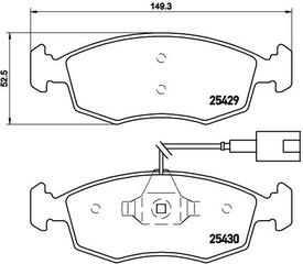 Σετ τακάκια, δισκόφρενα BREMBO P23138 Fiat Punto 900cc 105ps 2013- (77365729,77365811,77366270,77366537,77366538)