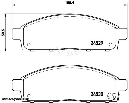 Σετ τακάκια, δισκόφρενα BREMBO P54038 Fiat Fullback 2400cc D 154ps 2016-Σήμερα (0006000609714,0006000609715,4605A198,4605A284,4605B290)