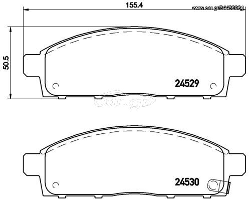 Σετ τακάκια, δισκόφρενα BREMBO P54038 Fiat Fullback 2500cc D 4x4 110ps 2016-Σήμερα (0006000609714,0006000609715,4605A198,4605A284,4605B290)