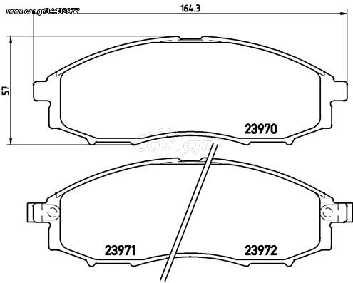 Σετ τακάκια, δισκόφρενα BREMBO P56049 Nissan Navara D22 3200cc D 4x4 103ps 1998-2005 (4106072025,410607Z026,41060VK190,D1060VK100,D1060VK190)