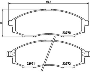 Σετ τακάκια, δισκόφρενα BREMBO P56049 Nissan Navara D22 3000cc 163ps 1997-2001 (4106072025,410607Z026,41060VK190,D1060VK100,D1060VK190)