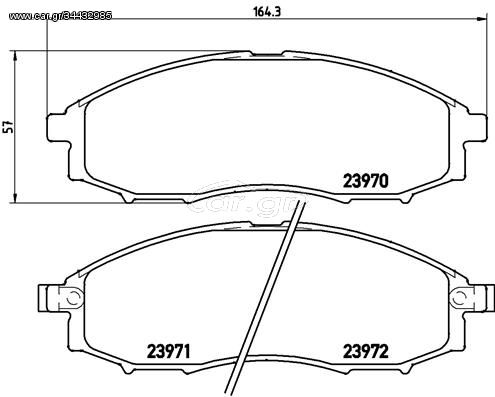 Σετ τακάκια, δισκόφρενα BREMBO P56049 Nissan Navara D22 2400cc 120ps 1998-2005 (4106072025,410607Z026,41060VK190,D1060VK100,D1060VK190)