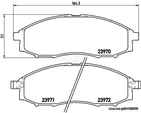 Σετ τακάκια, δισκόφρενα BREMBO P56049 Nissan Navara D22 2500cc TD 4x4 103ps 1998-2005 (4106072025,410607Z026,41060VK190,D1060VK100,D1060VK190)