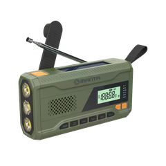 Manta - Portable Emergency crank FM Radio, Solar Power Bank, Flashlight