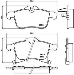 Σετ τακάκια, δισκόφρενα BREMBO P59045 Opel Astra G 2000cc DTI 16Valves 101ps 1999-2005 (1605009,1605035,1605080,1605177,1605252)