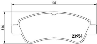 Σετ τακάκια, δισκόφρενα BREMBO P61066 Citroen Berlingo Van 1600cc HDI 75ps 2005-2011 (1610489680,1611140680,1611293980,1612293980,1613192280)