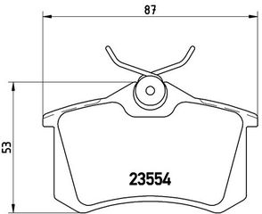 Σετ τακάκια, δισκόφρενα BREMBO P85020 Audi A1 1600cc TDI 105ps 2010-2015 (1001096,1027640,1027650,1029782,1115107)