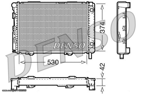 Ψυγείο, ψύξη κινητήρα DENSO DRM17026 Mercedes-Benz E-Class W124 2500cc 250 Turbo-D 126ps 1988-1993 (1245002403)