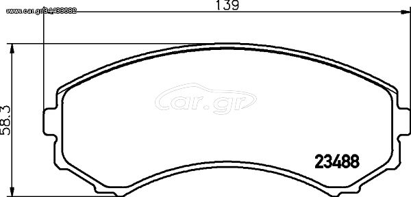 Σετ τακάκια, δισκόφρενα MINTEX MDB1845 Mitsubishi Grandis 2400cc 165ps 2004-2011 (41060HA00D,41060HA025,41060HA026,41060HA027,41060HA028)