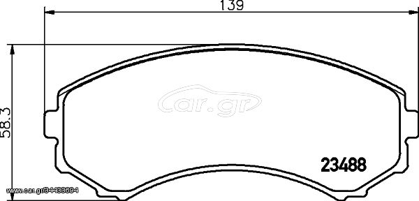 Σετ τακάκια, δισκόφρενα MINTEX MDB1845 Mitsubishi Pajero 3200cc D 169ps 2007- (41060HA00D,41060HA025,41060HA026,41060HA027,41060HA028)