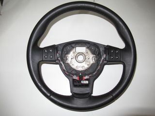 Seat Leon 1P Mk2 '05 - '13 Δερμάτινο Τιμόνι Τριάκτινο Με Χειριστήρια