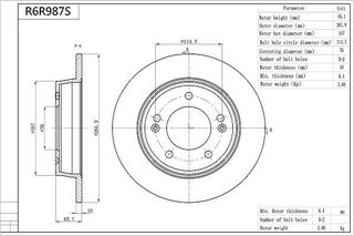 ΔΙΣΚΟΠΛΑΚΕΣ I30 011- CEED 012- 260MM ΠIΣ  R6R987S S584113X300