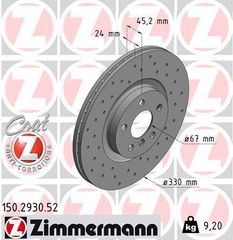 ZIMMERMANN ΔΙΣ/ΚΕΣ ΤΡΥΠΗΤΕΣ SPORT  BMW ZIMMERMANN 150.2930.52