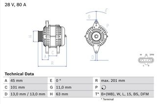 BOSCH BX ΔΥΝΑΜΟ VOLVO BOSCH 0 986 046 290