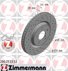 ZIMMERMANN ΔΙΣ/ΚΕΣ ΤΡΥΠΗΤΕΣ SPORT NISSAN ZIMMERMANN 200.2533.52