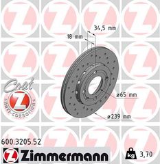 ZIMMERMANN ΔΙΣ/ΚΕΣ ΤΡΥΠΗΤΕΣ SPORT  VAG ZIMMERMANN 600.3205.52