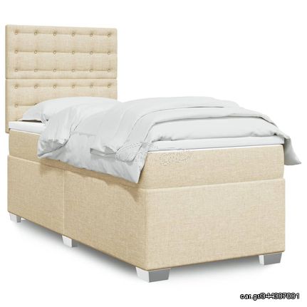 ΚΡΕΒΑΤΙ BOXSPRING ΜΕ ΣΤΡΩΜΑ ΚΡΕΜ 80 X 200 ΕΚ. ΥΦΑΣΜΑΤΙΝΟ 3290334