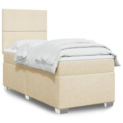 ΚΡΕΒΑΤΙ BOXSPRING ΜΕ ΣΤΡΩΜΑ ΚΡΕΜ 100 X 200 ΕΚ. ΥΦΑΣΜΑΤΙΝΟ 3290397