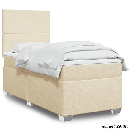 ΚΡΕΒΑΤΙ BOXSPRING ΜΕ ΣΤΡΩΜΑ ΚΡΕΜ 100 X 200 ΕΚ. ΥΦΑΣΜΑΤΙΝΟ 3290397