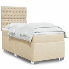 ΚΡΕΒΑΤΙ BOXSPRING ΜΕ ΣΤΡΩΜΑ ΚΡΕΜ 100 X 200 ΕΚ. ΥΦΑΣΜΑΤΙΝΟ 3290411