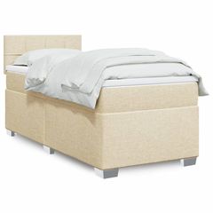 ΚΡΕΒΑΤΙ BOXSPRING ΜΕ ΣΤΡΩΜΑ ΚΡΕΜ 100 X 200 ΕΚ. ΥΦΑΣΜΑΤΙΝΟ 3285804