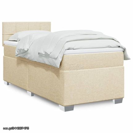 ΚΡΕΒΑΤΙ BOXSPRING ΜΕ ΣΤΡΩΜΑ ΚΡΕΜ 100 X 200 ΕΚ. ΥΦΑΣΜΑΤΙΝΟ 3285804