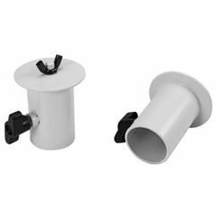 OMNITRONIC BOB-4 Stand Adapter with stand sleeve for 35 mm tube, M8 thread (PAIR) White - OMNITRONIC