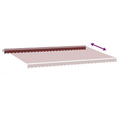 vidaXL Τέντα Πτυσσόμενη Χειροκίνητη Μπορντό 600x350 εκ.-thumb-4