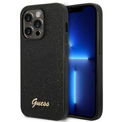 Guess Glitter Script Case for iPhone 14 Pro - Black