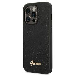 Guess Glitter Script Case for iPhone 14 Pro - Black-thumb-1