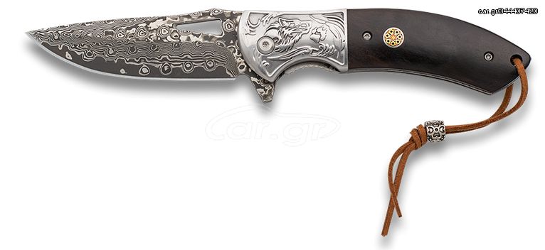 ΣΟΥΓΙΑΣ Albainox Damascus penknife. Ornated steel bolster, 8.50cm, 18925