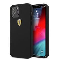 Ferrari "On Track" Liquid Silicone Case Θήκη προστασίας – iPhone 12 / iPhone 12 Pro Μαύρη/3D Logo